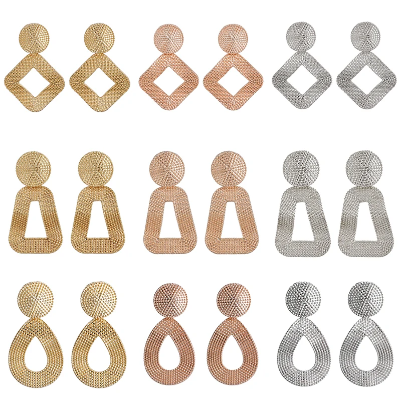 Новые матовые геометрические серьги в европейском и американском стиле, Длинные металлические серьги в подарок на день рождения CE680