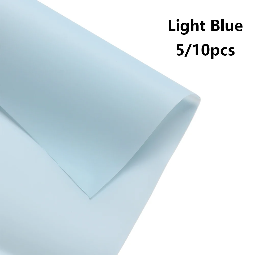 light blue 5 шт корейский Стиль полупрозрачная водонепроницаемая бумага обертывание пинг цветок обертывание бумага Рождественская упаковка для свадебного подарка бумага - Цвет: light blue
