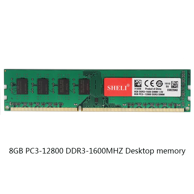 SHILI 8GB 2Rx8 PC3-12800 DDR3 1600MHz 240pin 1,5 V UDIMM настольная память низкой плотности