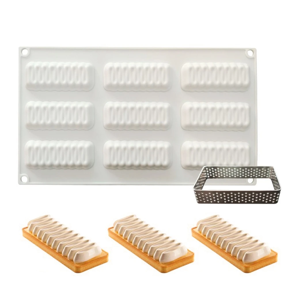 

Baking Molds 9 Holes Wave Shape Tart Cake Decorating Tools Dessert Silicone Pastry Mold For Mould Mousse Chocolate Pan