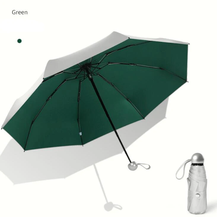 Green Карманный мини-зонтик анти Солнечный зонт с защитой от ультрафиолета дождь Ветрозащитный светильник Складные портативные зонты для женщин мужчин детей - Цвет: Green