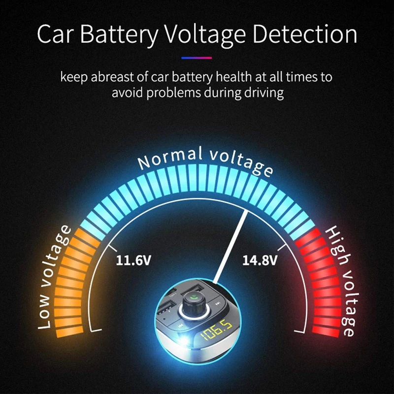 T19 Bluetooth передатчик тип-c двойной USB Автомобильное зарядное устройство fm-передатчик MP3 3.1A плеер Bluetooth Hands-Free автомобильный комплект