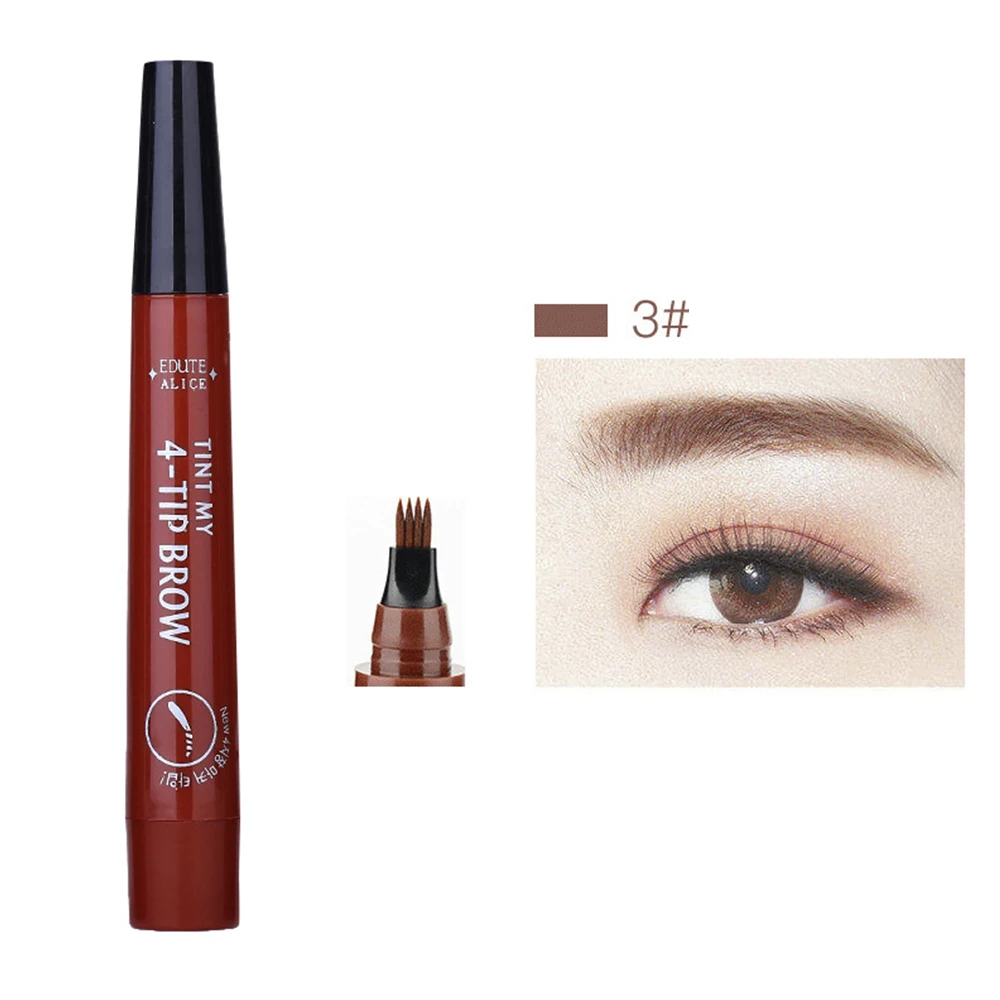 1pc Eyebrow Tattoo Pen Natural 4 Points Fine Sketch Waterproof Long-lasting Eye Brow Pen Eyebrow Enhancers Pencil Beauty Tools