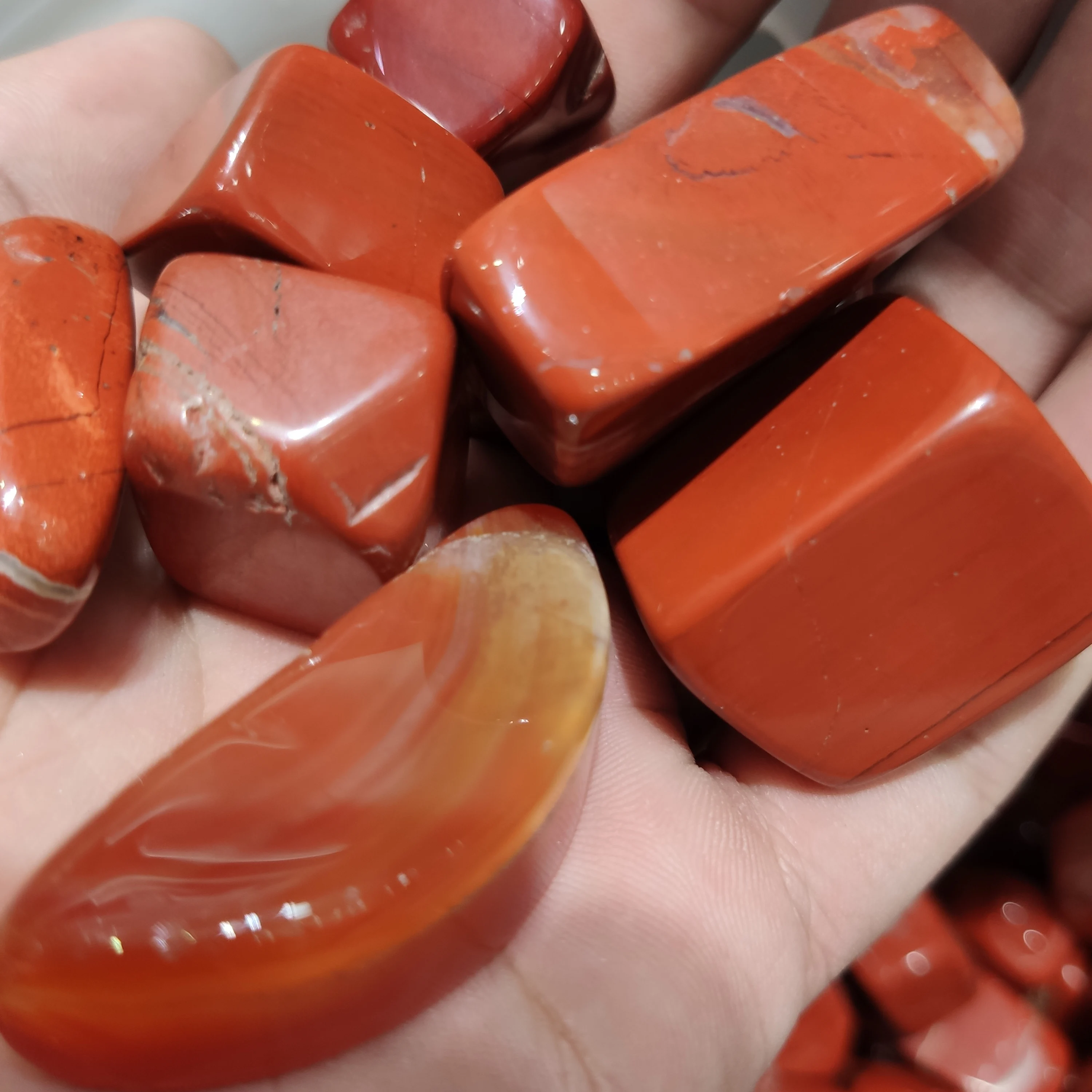 Red Jasper Tower Oblique Crystal Carving Energy Healing