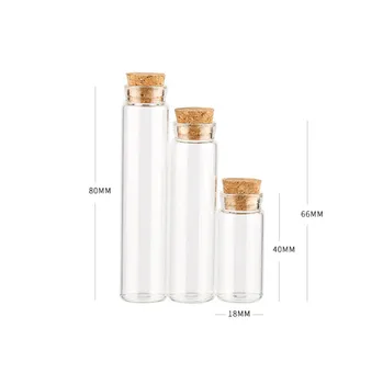 

200pcs Mini Transparent Bottles With Cork Stopper Capacity For 5ml 10ml 14ml Glass Jars Wishing Bottle Gifts