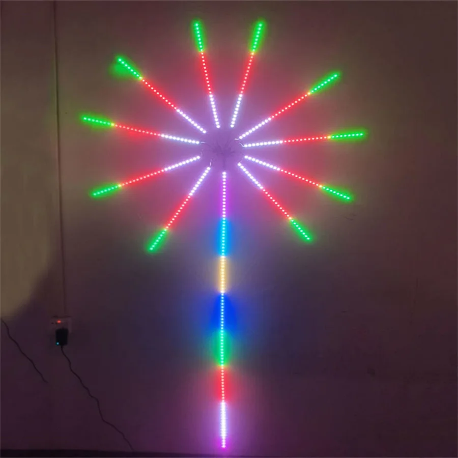 

Cool LED Firework Light Music Sync Meteor Shower Rain Light Waterfall Christmas Fairy Light for Wall Bar Stairs Party Decor
