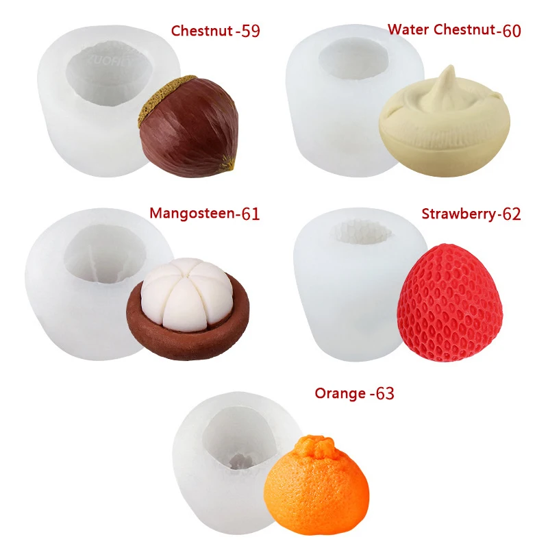 Silicone Mold 3D Strawberry Fruit Candle Mold DIY Aromatherapy Handmade Soy Wax Mould Kitchen Tools Cake Soap