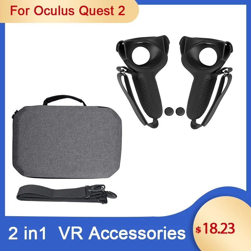 Caja de almacenamiento para Oculus Quest 2, accesorios VR, funda protectora Oculus Quest 2, correa de agarre para controlador Oculus Quest 2 VR