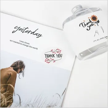 

600pcs/lot wholesale Oval Vintage Thank You sealing sticker Elegant Flower Ellipse Adhesive Seal Label Stickers 5CM*4CM