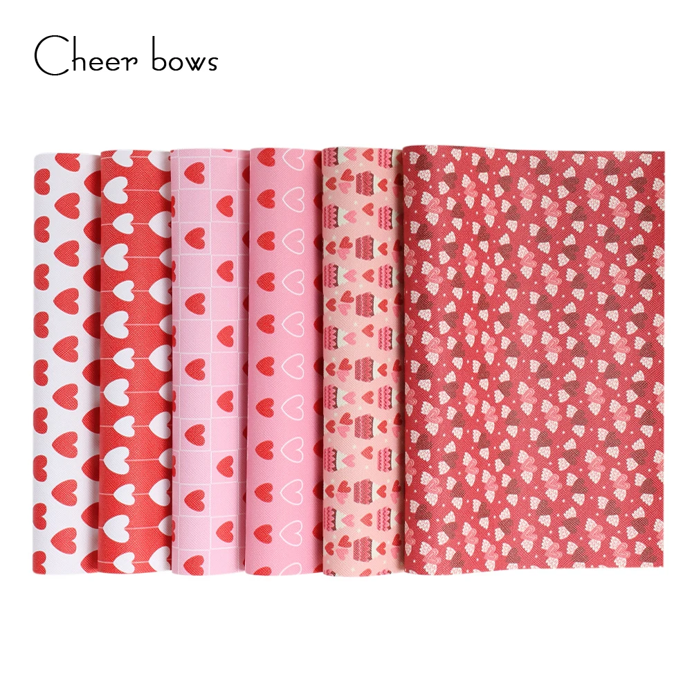 Cheerbows 22*30 см милая кожа с принтом сердца искусственный винил День Святого
