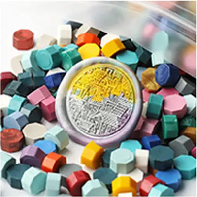 50Pcs Color Mixing Wax Seal Beads DIY Scrapbooking Stamp Craft Supplies Making Envelope Wedding Invitation Octagonal Seal Wax 