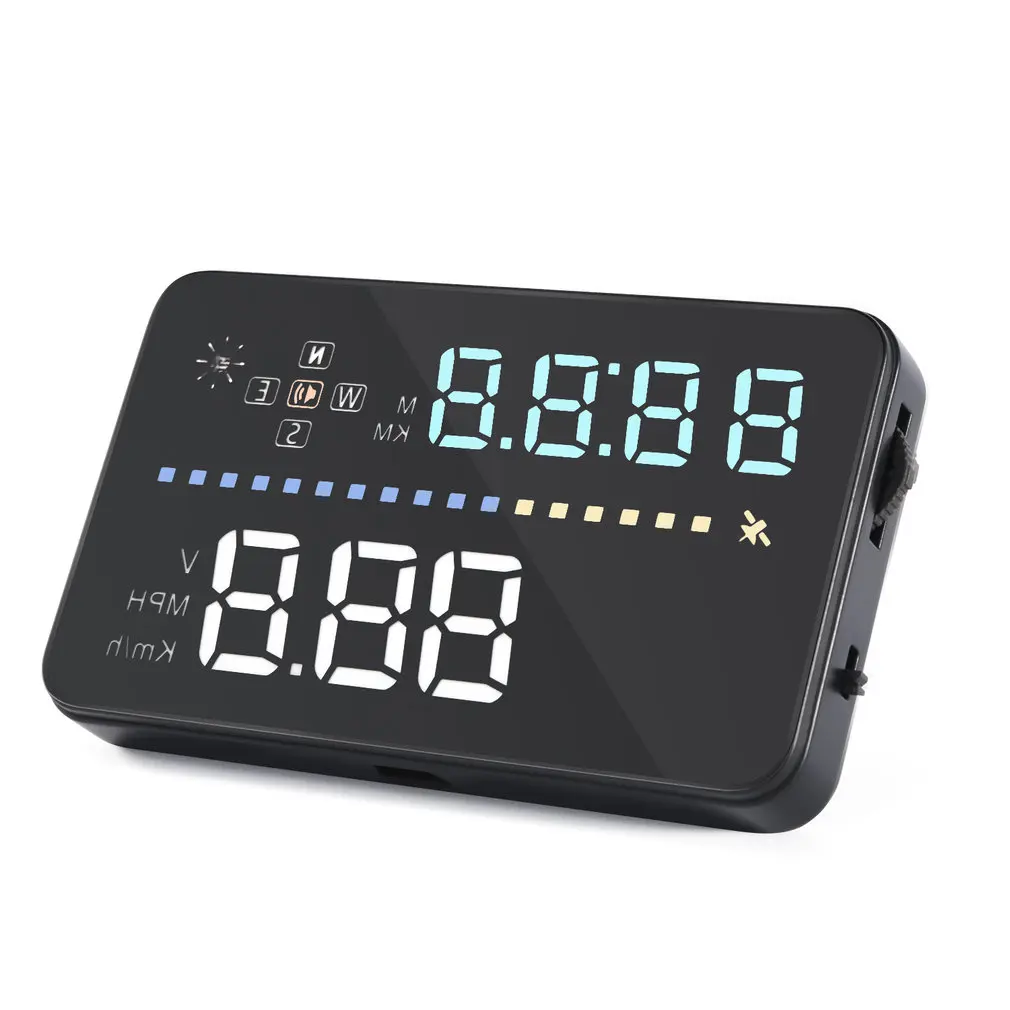 

Universal 3.5" Car A3 Hud Head Up Display with OBD2 OverSpeed Warning Plug & Play Vehicle Speed Engine Speed Water Temperature