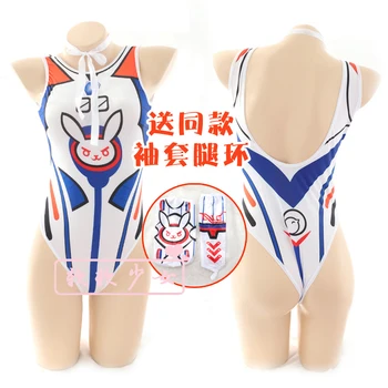 

Game OW DVA Cosplay Costumes Sukumizu Ultrathin Sexy Quadratic Element Girl High Fork Swimsuit/Bikini Sunshine Beach/Pool Show