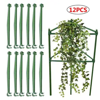 

12Pcs 30cm Climbing Vine Rack Stake Arms for Tomato Cage Expandable Trellis Connectors for Any 12mm Diameter Plant Stakes Buckle