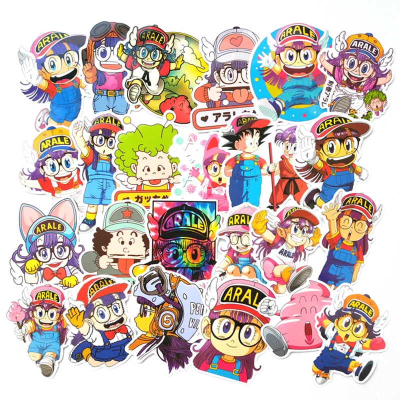 24PCS 24 шт. мяч Дракон аниме д-р Slump мультфильм стикер s игрушка багаж ПВХ водоотталкивающая Наклейка мотоцикл и багаж блокнот стикер F4 - Цвет: 24PCS