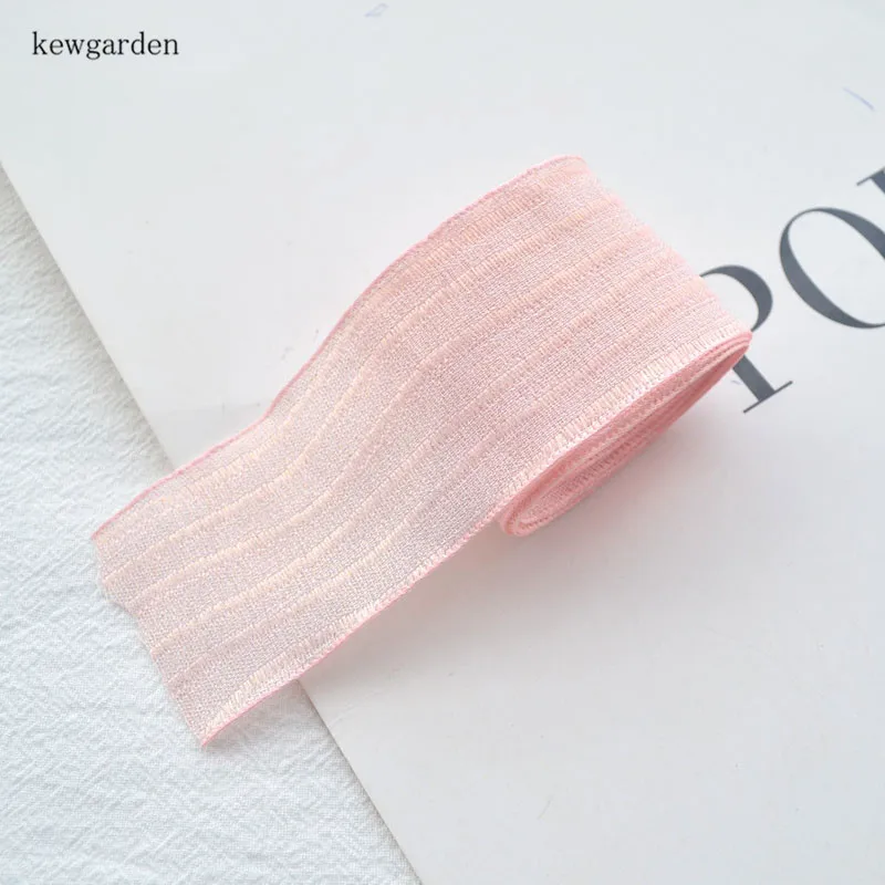 Kewgarden DIY бант в качестве аксессуара атласная лента 38 мм 1," волнистый узор полосы ленты вручную изготовленная Лента Riband лямки 8 метров