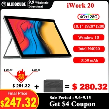 Alldocube iWork 20 Windows 10 Tablet 4GB DDR4 128GB EMMC 10.1 inch Intel N4020 IPS 1920*1200 HDMI-compatible 2 in 1 Tablet PC