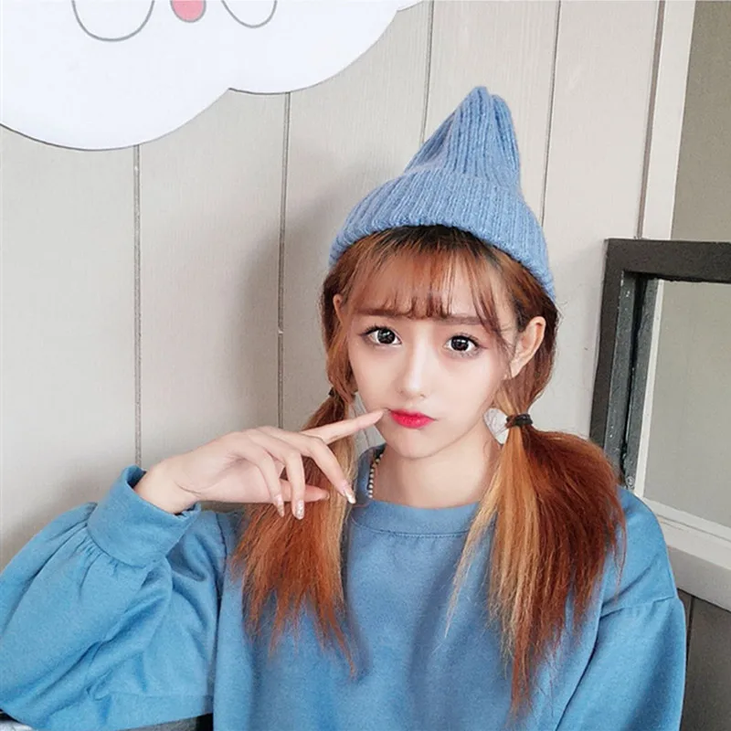 New Candy Colors Winter Hat Women Knitted Hat Warm Soft Trendy Hat Kpop Style Wool Beanie Elegant All-match Hat - Image 5