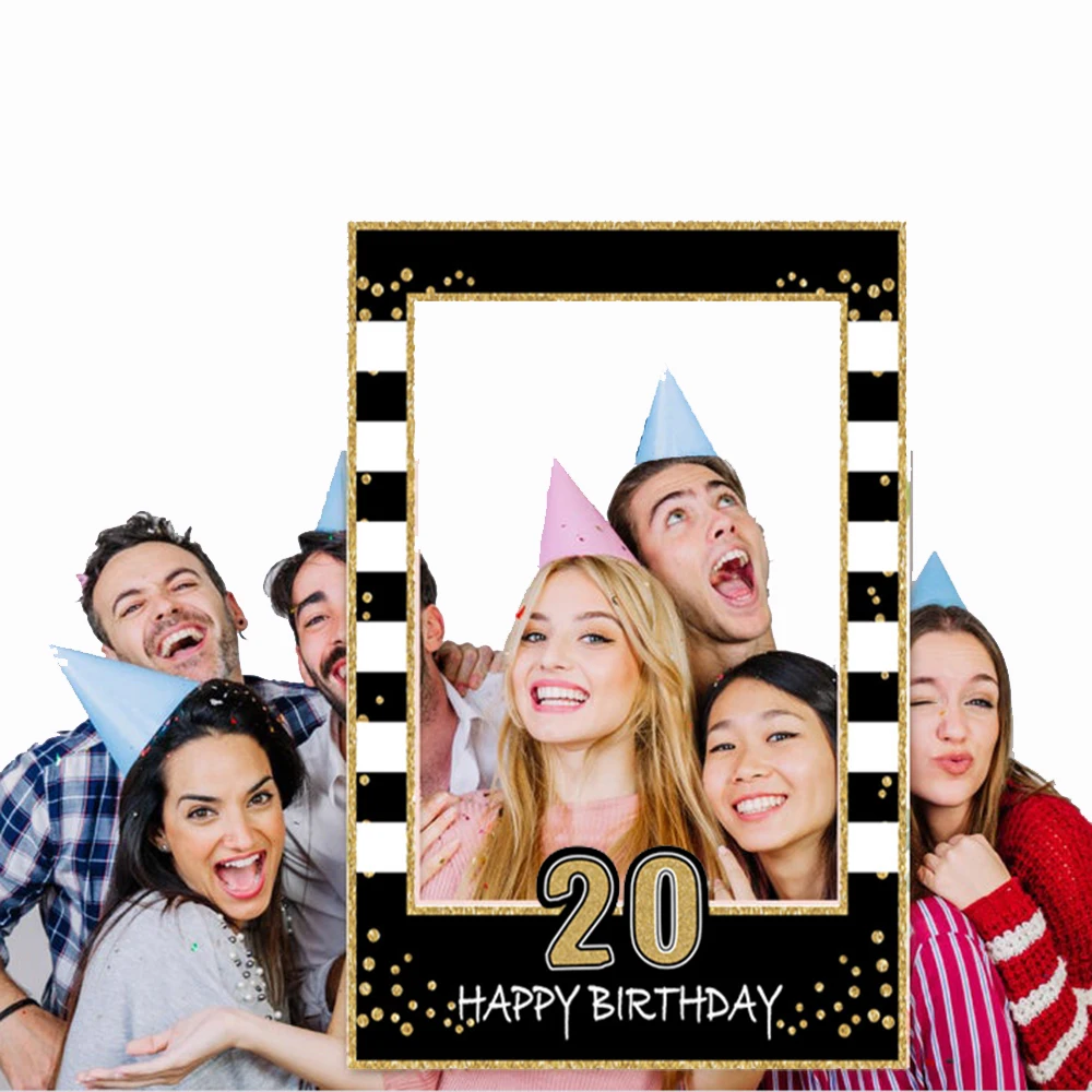 Photo Booth Props 30th 40th 50th Birthday Photo Frame Birthday Party Decorations Baby 1st Birthday Kids Adult Photo Props