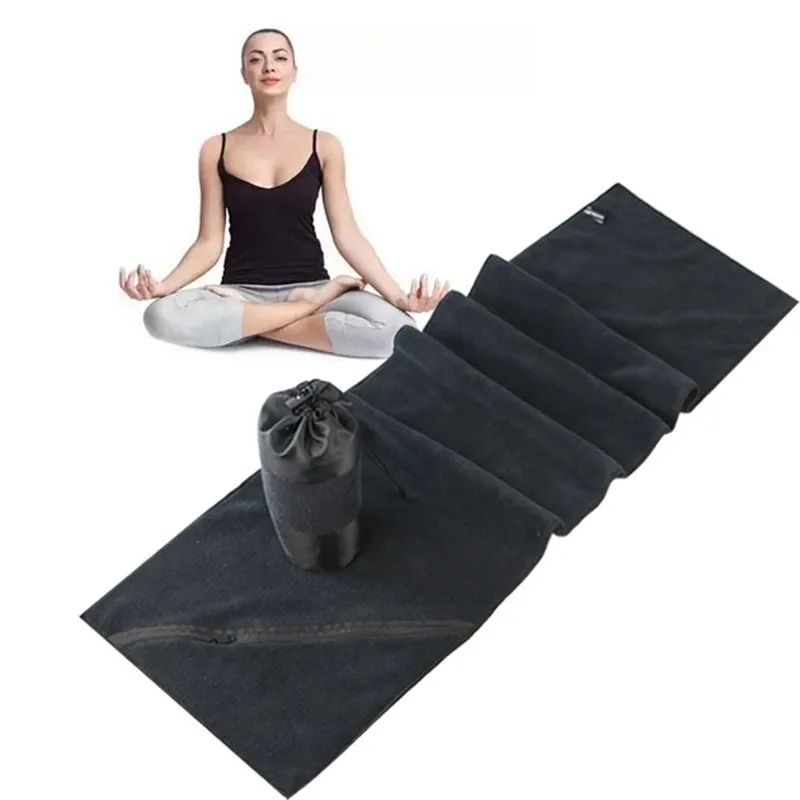 Черный Быстрое высыхание спортивное полотенце для спортзала из микрофибры с