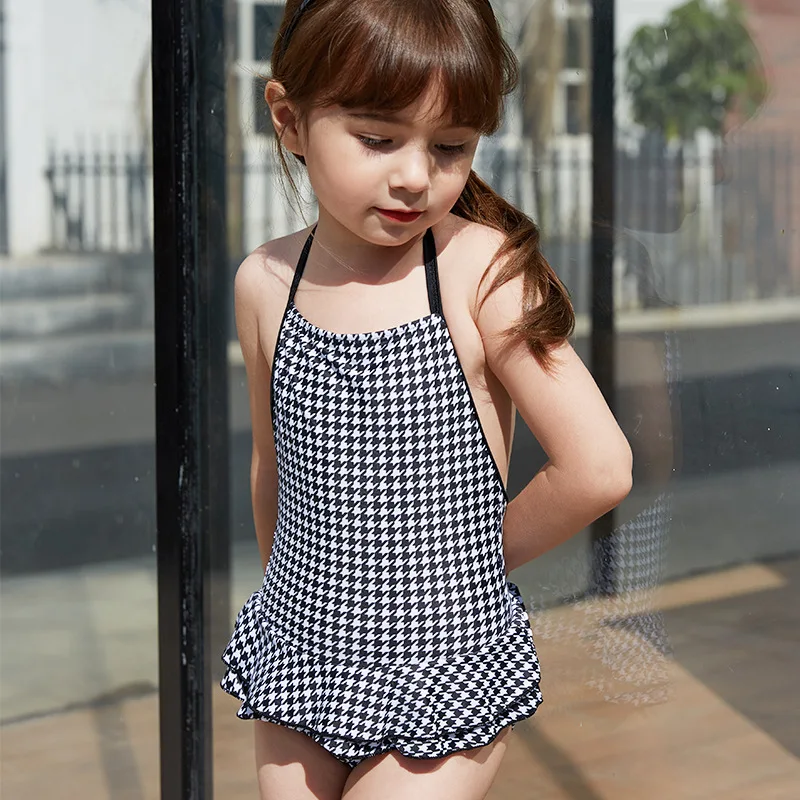 

Girl'S Swimsuit One-piece Cute Children Sun-resistant Boxer Swim Bathing Suit Big Boy Baby Korean-style Princess Dress-Swimwear
