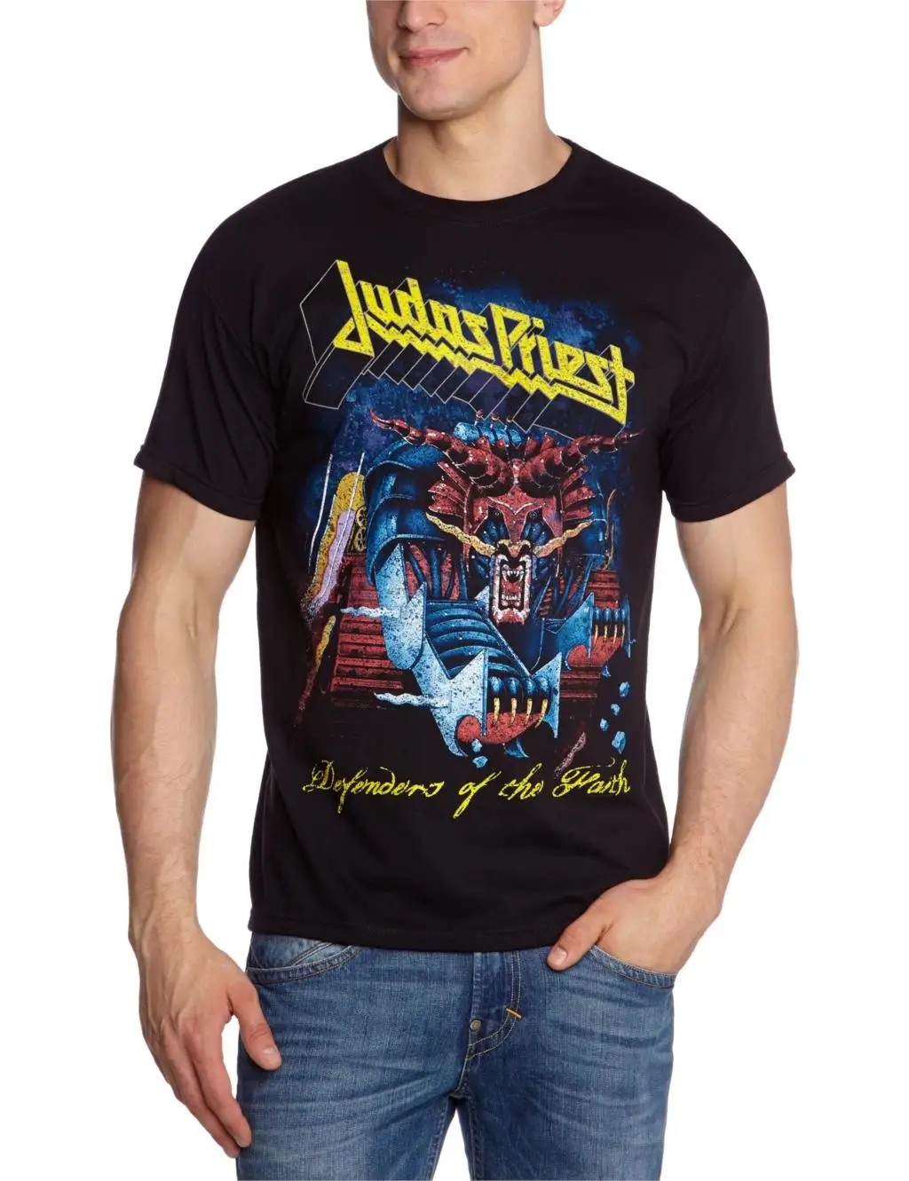 Judas Priest Мужская футболка с коротким рукавом Defender Of Faith черная X large|Футболки| |