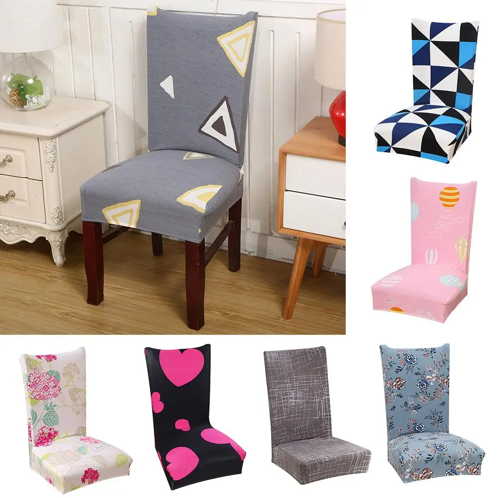 

Flower Heart Cloud Design Triangle Elastic Seat Chair Cover Easy clean dry fast non-toxic safe wear-resistant Dining Decor