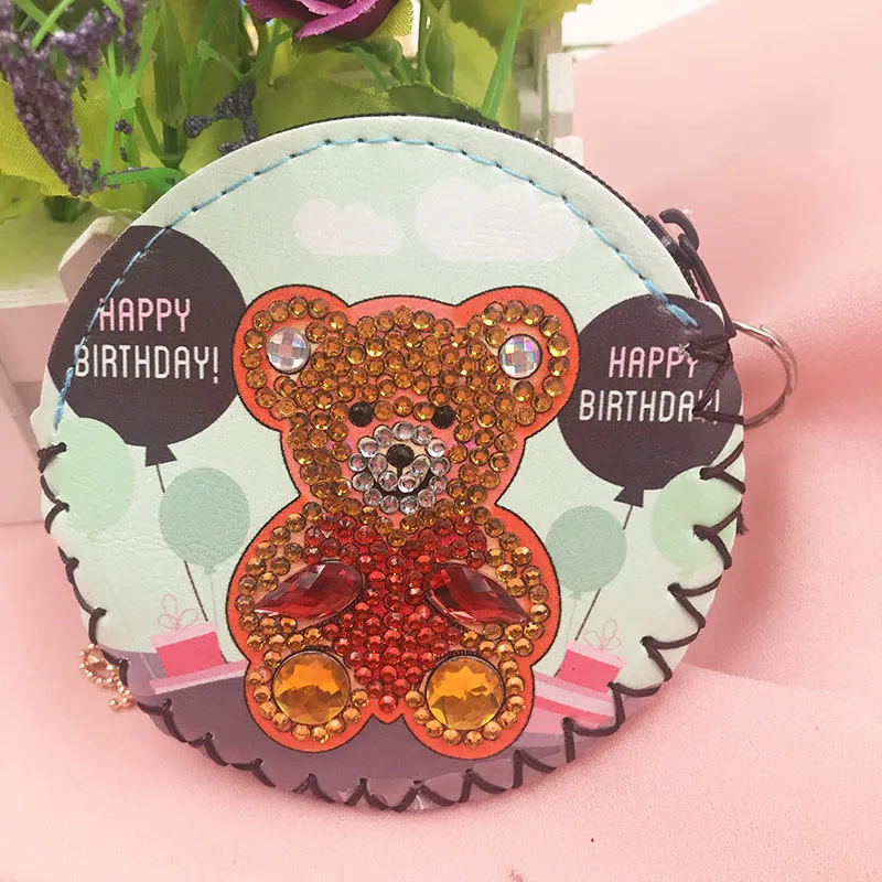 2 шт. DIY алмазная живопись милый полярный медведь Пингвин лошадь кожаный кошелек сумка Кошельки Подвески Алмазная вышивка крестом подарок