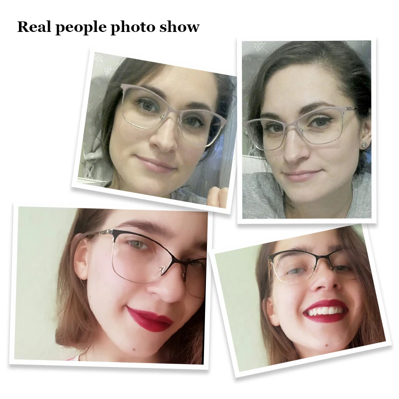 Metal Women Glasses Frames Optical Prescription Glasses Frame Clear lens Eyewear