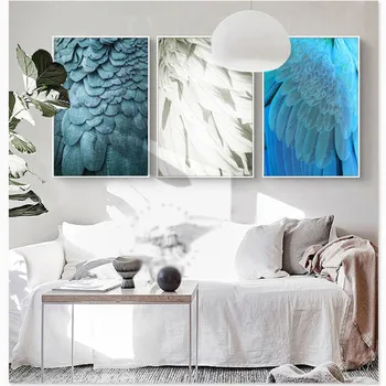 

Modern Style Animal Colorful Feather Canvas Painting Peacock Feather Posters And Prints Wall Art Pictures For Living Room Decor