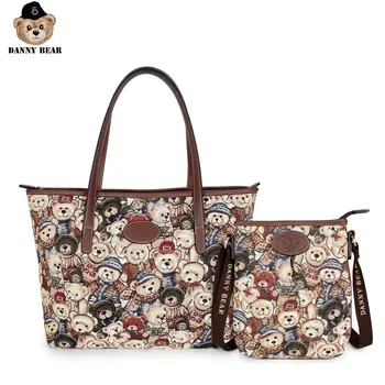 

Danny Bear Two Bags Women Fashion Cummute Cute Large Handbag Street Casual Vintage Classic Zipper Small Shoulder Bag DMB8115076