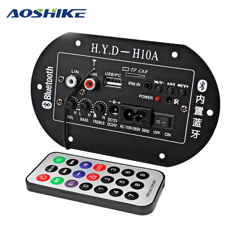 

AOSHIKE Amplifiers Audio Board Amplificador Subwoofer Amplifier Board Built-in Bluetooth FM Radio 220V 12V 24V Digital IC Tube