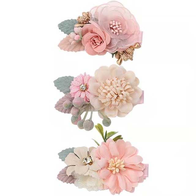 New Chiffon Flower Hair Clips Pins Accessories Cute Hair Clips Pins for Baby Girls Toddlers Hairpin Kids заколка для волос