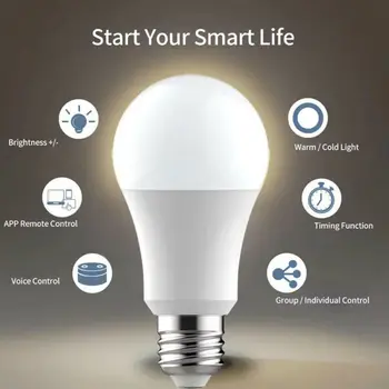 

E27 WiFi Smart Glühbirne RGB LED Dimmbare App Steuerung für Alexa Google Home 7W