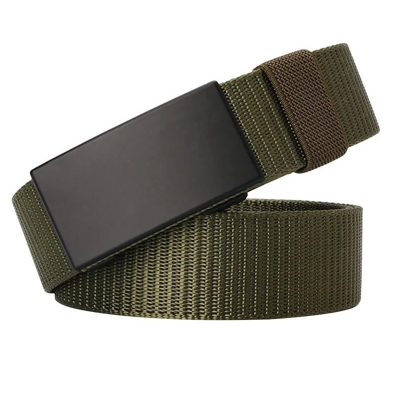 

Youth Men Canvas Belt Solid Color Nylon Automatic Buckle Men's Belts Outdoor Casual Business Belts Simple Luxury Belt Jeans Belt
