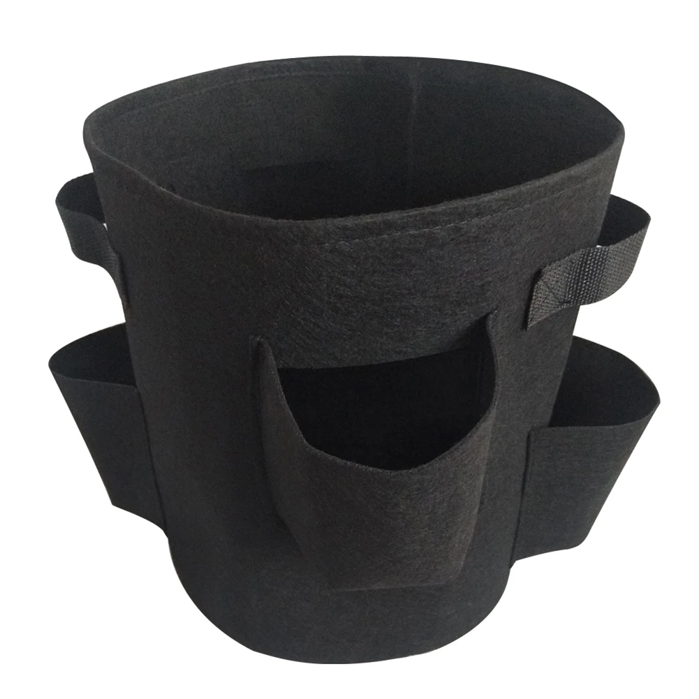 black 35x35x40cm Садовая подвесная сумка для выращивания растений, томатная, Клубничная, Цветочная, травяная сумка для растений, оконные сумки для овощей, посадочные бочки - Цвет: black 35x35x40cm