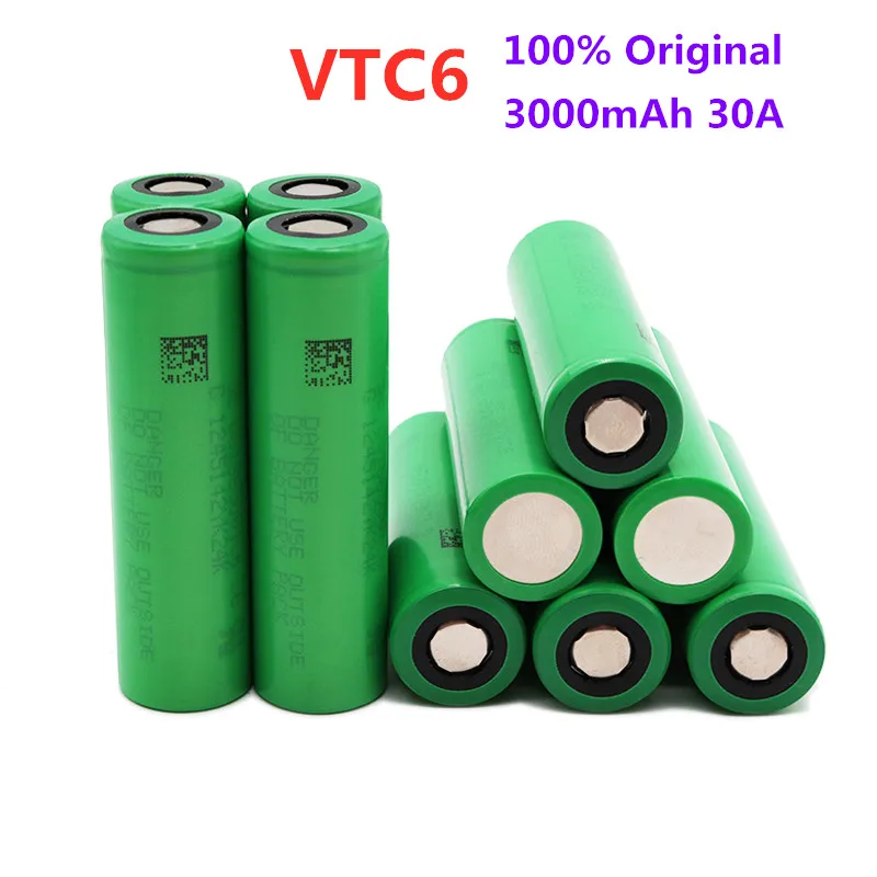 Оригинальный литий-ионный аккумулятор 18650 US18650 VTC6 перезаряжаемый 3000 для 30A мАч