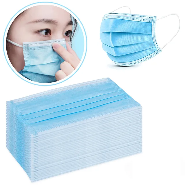 US $7.99  50Pcs Antivirus Disposable Mask 3 Layers Prevent Anti Virus Dust Bacteria Earloop Face Mouth Mask A