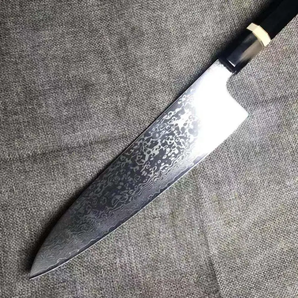 Нож шеф-повара Дамасская сталь кухонный инструмент Острый японский santoku knfie