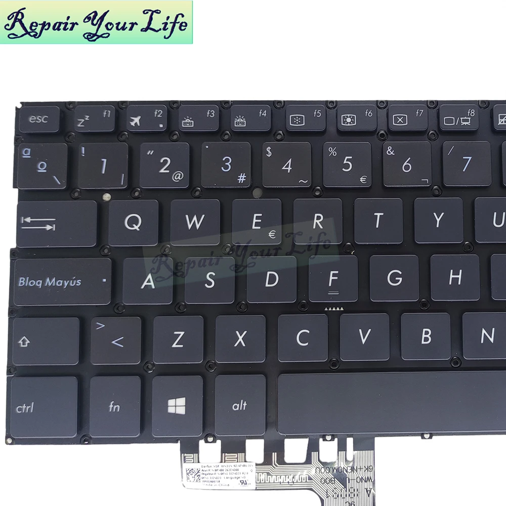 Teclado Retroiluminado Espanhol Ux331 para Asus Zenbook 13 Ux331un Ux331ua Ux331ual Ux331fal sp la es Teclados 0kn13j2nd23 2620nd00 - Imagem 4