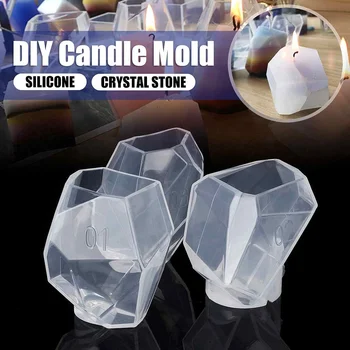 

New 1pcs Crystal Candle Silicone Mold Handmade Craft Soap Candle Making Mould 3 Shape Soap Candle Resin Molds DIY Candle Craft T