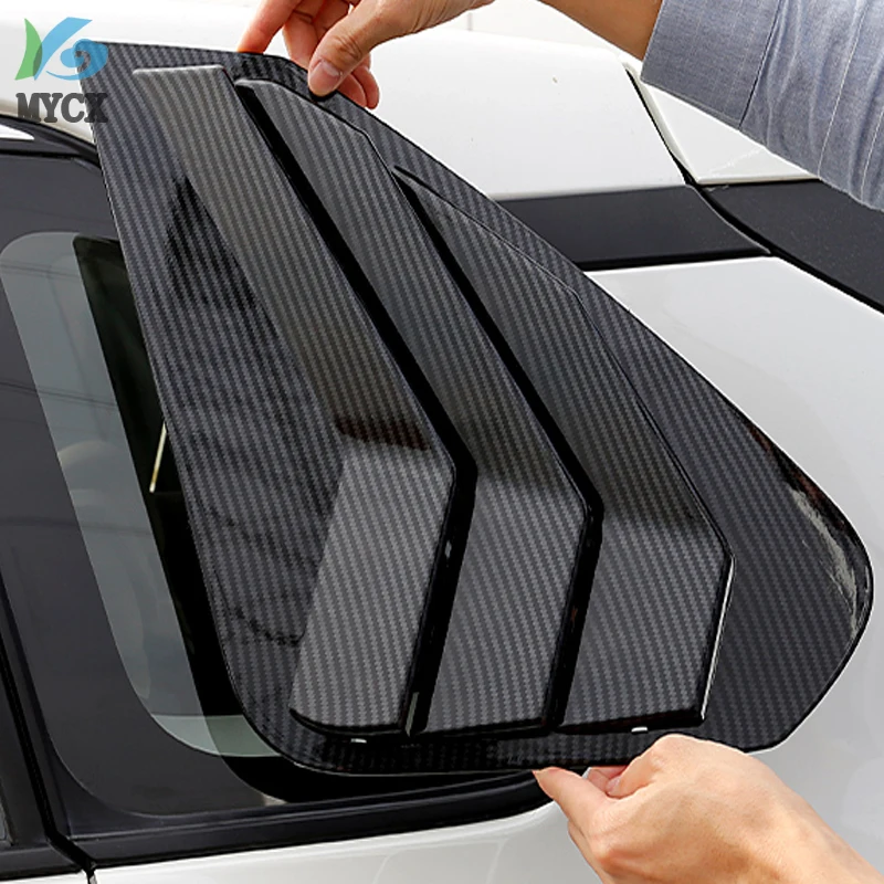 

2PCS ABS Carbon Fiber Car Window Triangle Trims Styling For Toyota RAV4 RAV-4 XA50 2019-2020