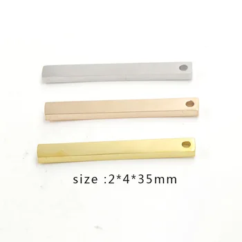 

Blank Long Bar Tag Stainless Steel Rectangle Pendant 2*4*35mm Mirror Polish Jewelry Accessories for Necklace Wholesale 10pcs