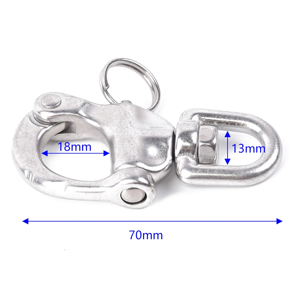 

1*316 Stainless Steel Swivel Snap Shackle Hook 70mm High Hardness Useful Silver