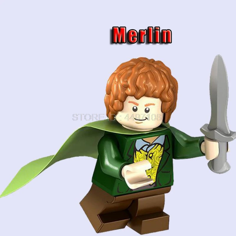 Хоббит бой пяти армий Гэндальф билбо смауг Бейн король Теоден строительные блоки детские игрушки персонаж фильма подарки на день рождения - Цвет: Merlin
