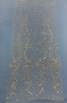 

Cyndi-18.8801 Hot selling african sequins lace fabric tessel fringel embroidered tulle mesh lace fabric