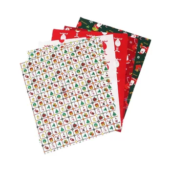 

12Pcs Christmas Fabric Sheet Patchwork Cloth DIY Printing Fabric Cloth Material