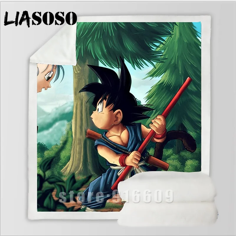 Dragon Ball Goku аниме плюшевый диван молодежное постельное белье Узорчатое мультяшное набивное одеяло покрывало постельное белье для путешествий мягкое зимнее одеяло - Цвет: 12