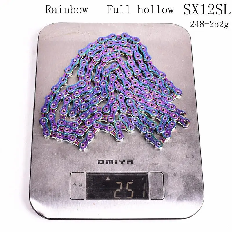 Велосипедная цепь Rainbow SUMC SX12SL 126L 12 цепь для скоростного велосипеда с MissingLink для горного/Удочка Запчасти для велосипеда оригинальная коробка