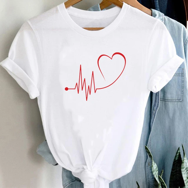 Than Heart Women's T-shirt Harajuku Love T Shirt Women Fashion Ladies Black Graphic T Shirts Women 2022 New Summer Femme Clothes JW507